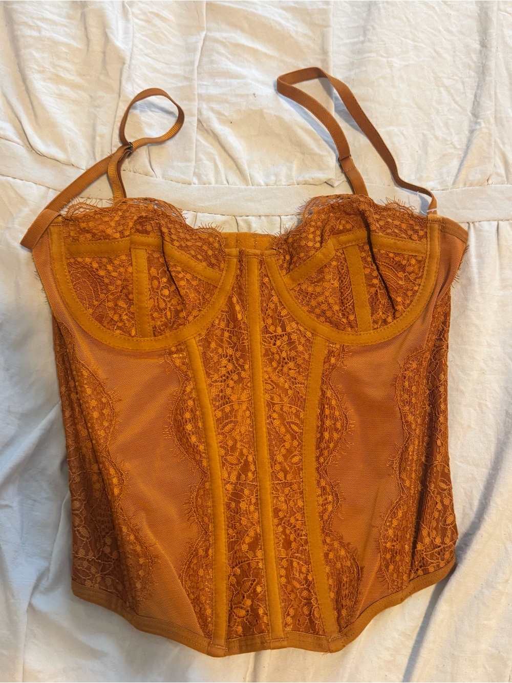 Urban Outfitters Rust Lace Bustier Top